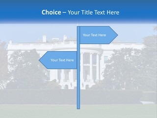A Picture Of The White House In Washington D C PowerPoint Template