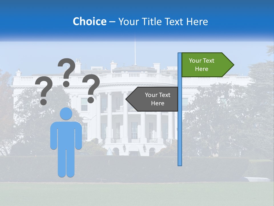 A Picture Of The White House In Washington D C PowerPoint Template