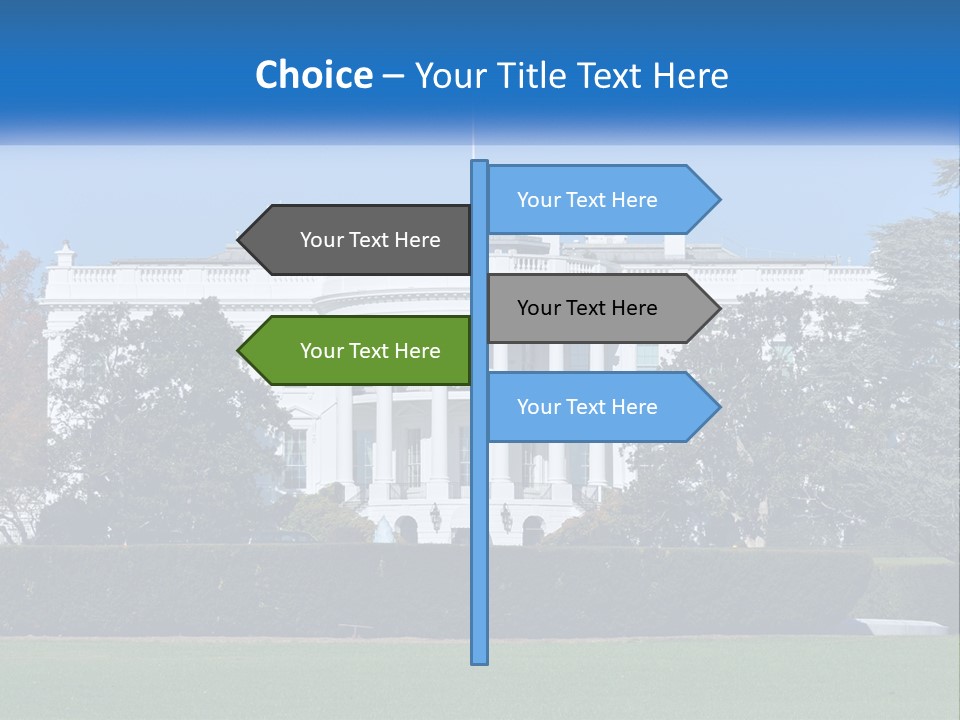 A Picture Of The White House In Washington D C PowerPoint Template
