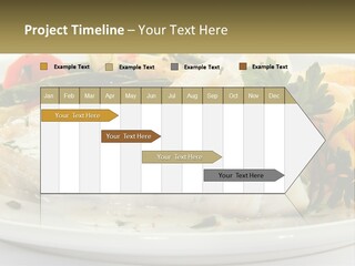 A White Plate Topped With Fish And Vegetables PowerPoint Template