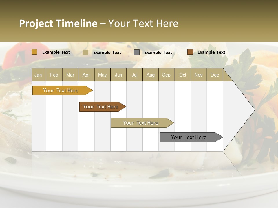 A White Plate Topped With Fish And Vegetables PowerPoint Template