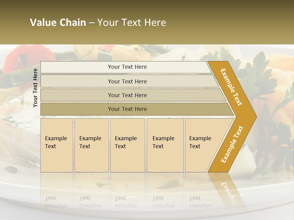 A White Plate Topped With Fish And Vegetables PowerPoint Template