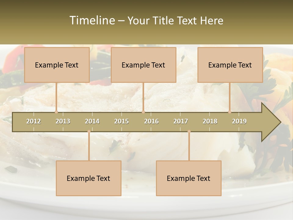 A White Plate Topped With Fish And Vegetables PowerPoint Template