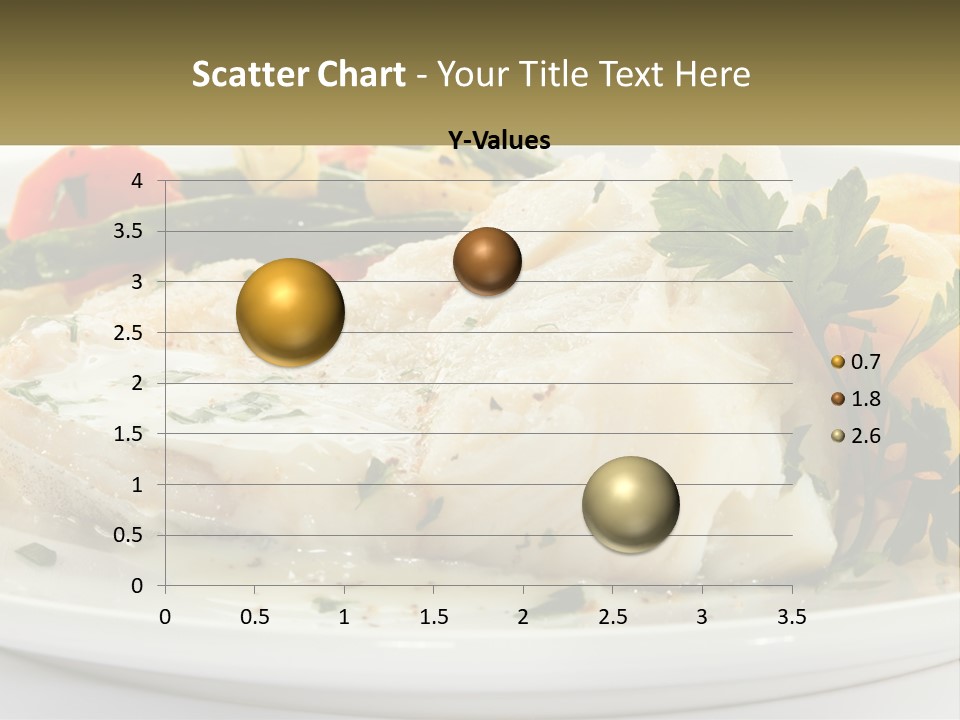 A White Plate Topped With Fish And Vegetables PowerPoint Template