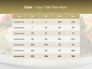 A White Plate Topped With Fish And Vegetables PowerPoint Template