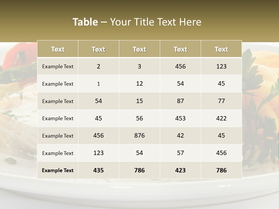 A White Plate Topped With Fish And Vegetables PowerPoint Template