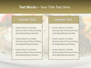 A White Plate Topped With Fish And Vegetables PowerPoint Template