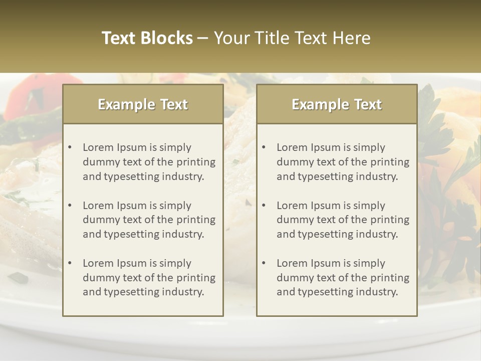 A White Plate Topped With Fish And Vegetables PowerPoint Template