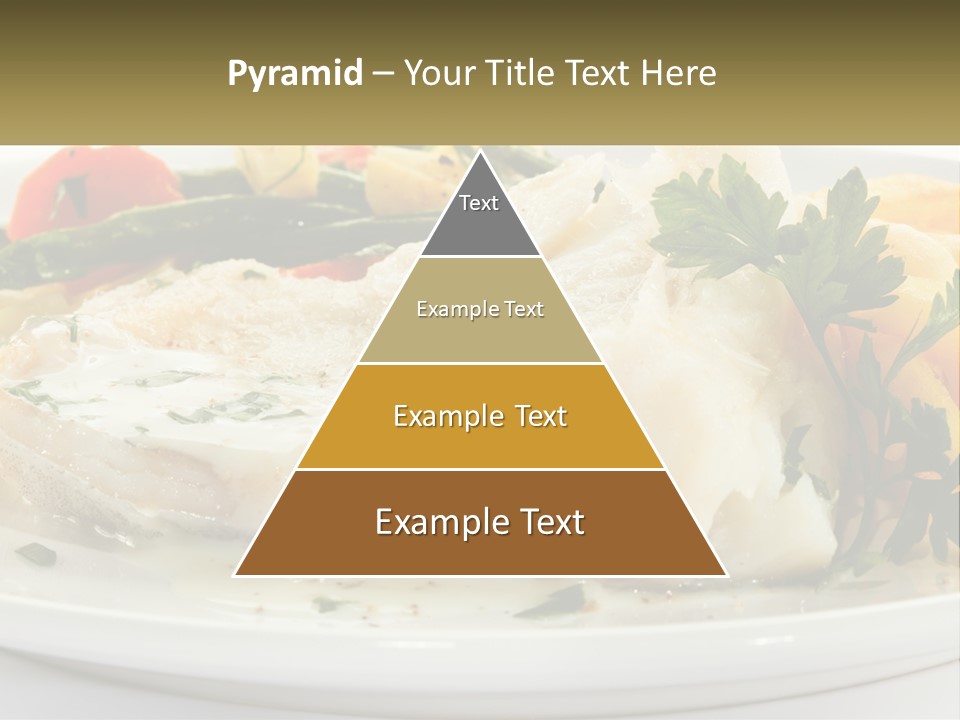 A White Plate Topped With Fish And Vegetables PowerPoint Template