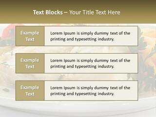 A White Plate Topped With Fish And Vegetables PowerPoint Template