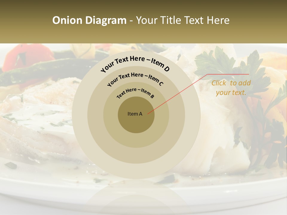 A White Plate Topped With Fish And Vegetables PowerPoint Template