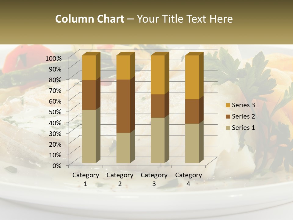 A White Plate Topped With Fish And Vegetables PowerPoint Template