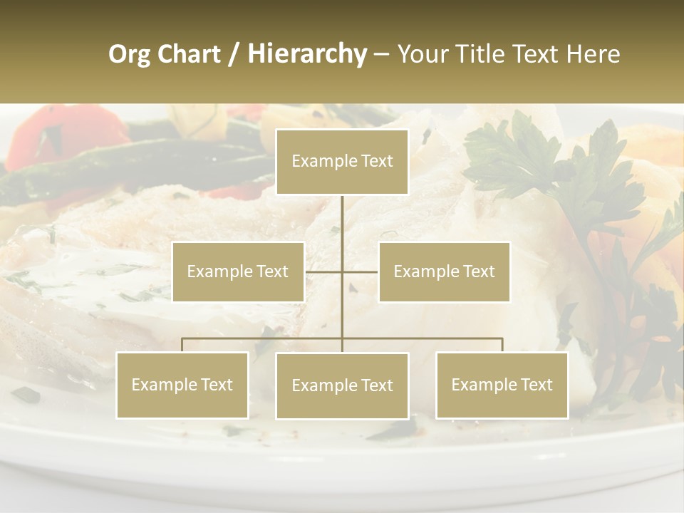 A White Plate Topped With Fish And Vegetables PowerPoint Template