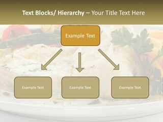 A White Plate Topped With Fish And Vegetables PowerPoint Template