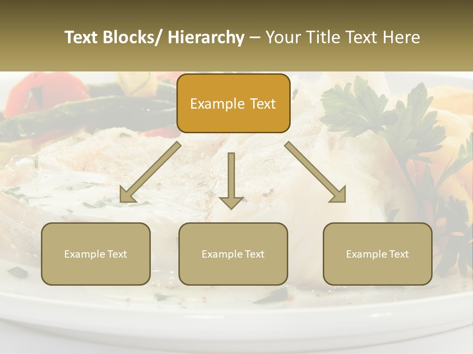 A White Plate Topped With Fish And Vegetables PowerPoint Template