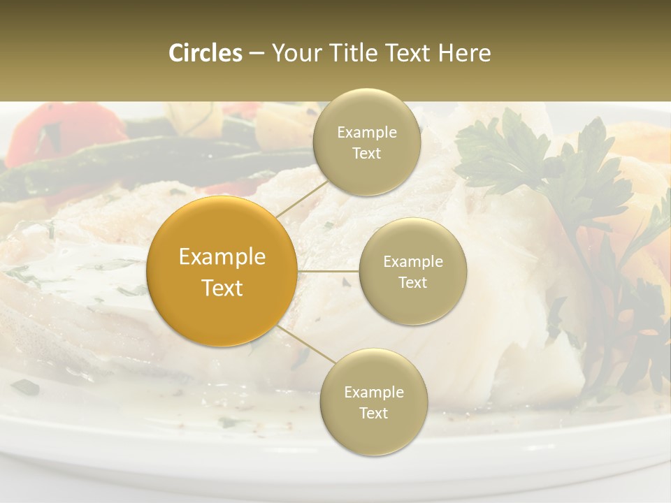 A White Plate Topped With Fish And Vegetables PowerPoint Template