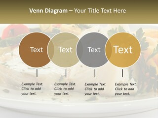 A White Plate Topped With Fish And Vegetables PowerPoint Template