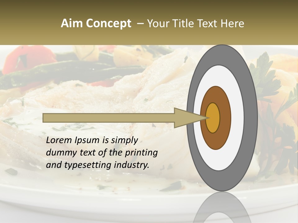 A White Plate Topped With Fish And Vegetables PowerPoint Template