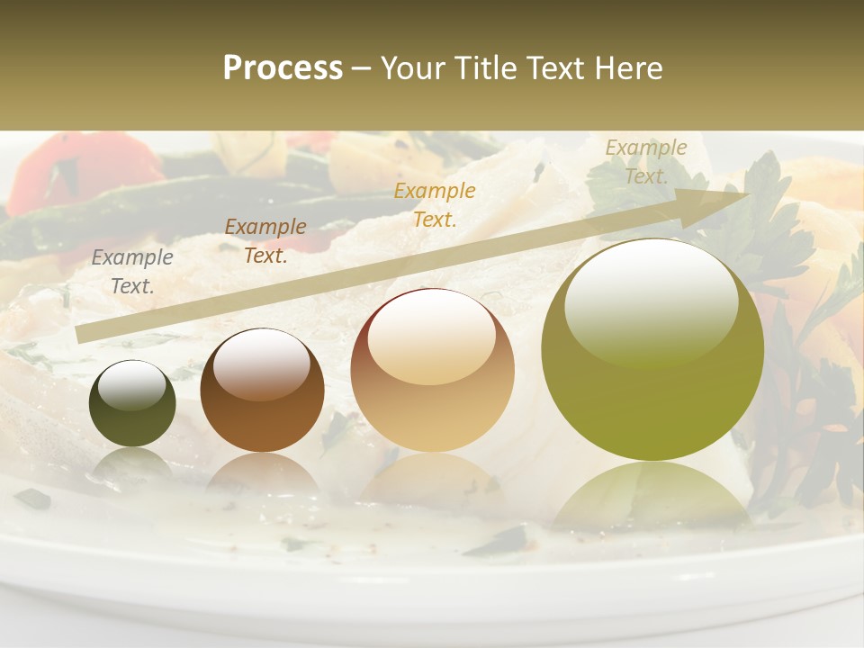 A White Plate Topped With Fish And Vegetables PowerPoint Template