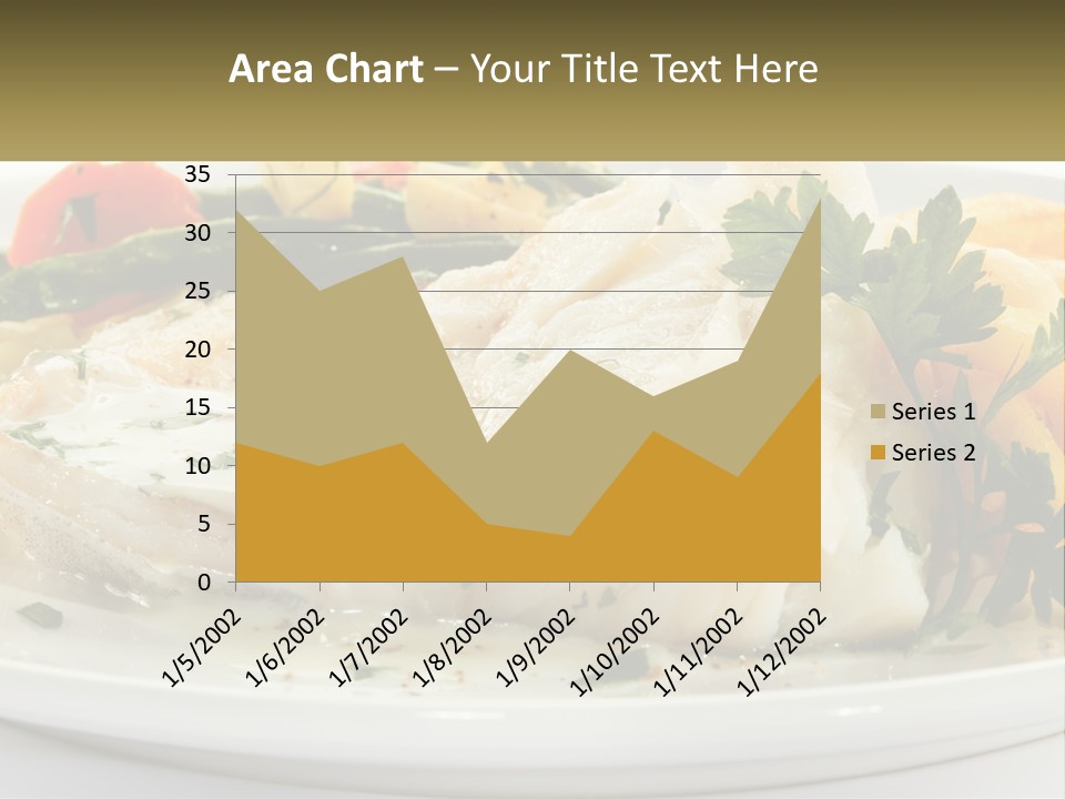 A White Plate Topped With Fish And Vegetables PowerPoint Template