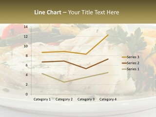 A White Plate Topped With Fish And Vegetables PowerPoint Template