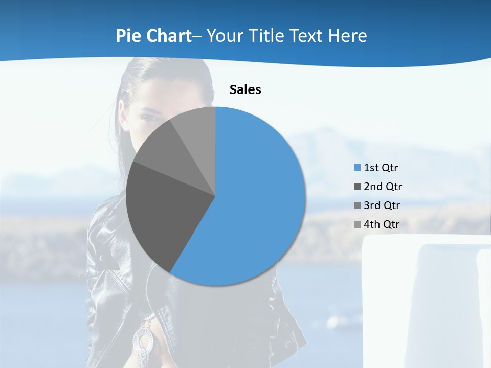A Woman In A Leather Jacket Is Posing For A Picture PowerPoint Template