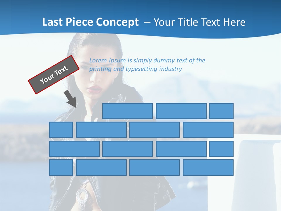 A Woman In A Leather Jacket Is Posing For A Picture PowerPoint Template