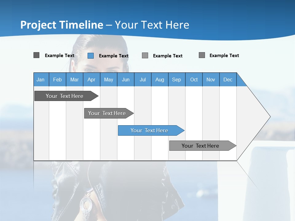 A Woman In A Leather Jacket Is Posing For A Picture PowerPoint Template