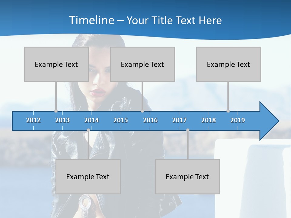 A Woman In A Leather Jacket Is Posing For A Picture PowerPoint Template