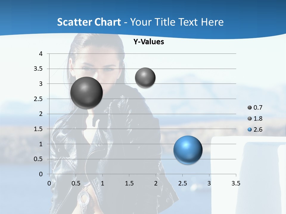 A Woman In A Leather Jacket Is Posing For A Picture PowerPoint Template