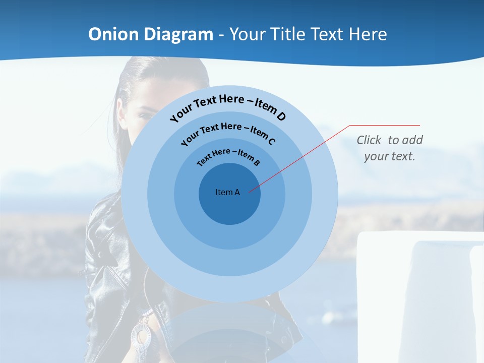 A Woman In A Leather Jacket Is Posing For A Picture PowerPoint Template