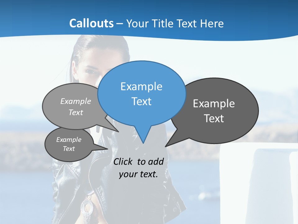 A Woman In A Leather Jacket Is Posing For A Picture PowerPoint Template