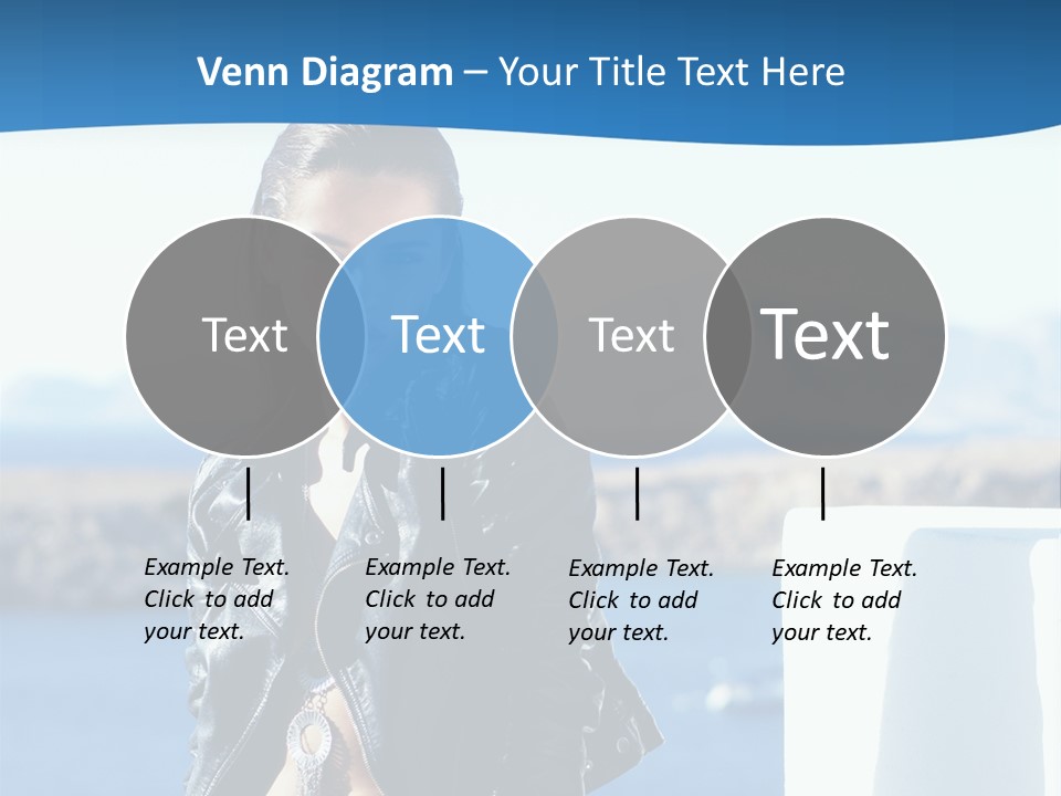 A Woman In A Leather Jacket Is Posing For A Picture PowerPoint Template
