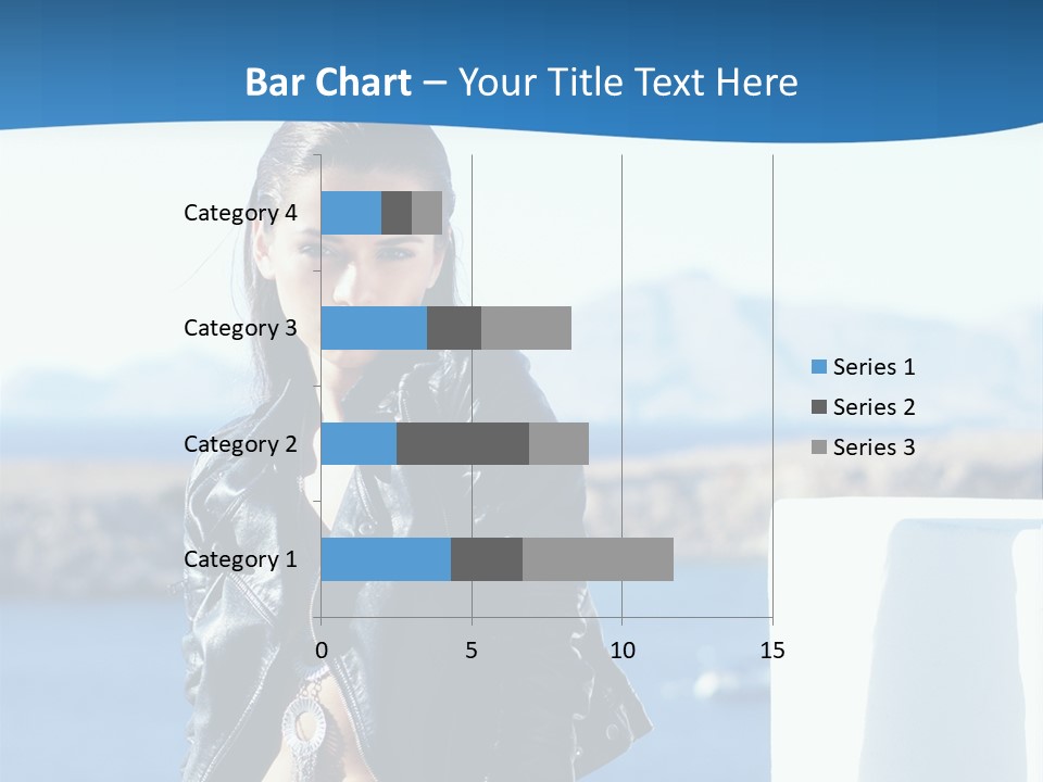 A Woman In A Leather Jacket Is Posing For A Picture PowerPoint Template