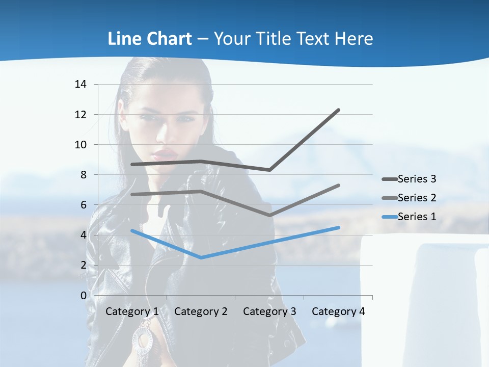 A Woman In A Leather Jacket Is Posing For A Picture PowerPoint Template