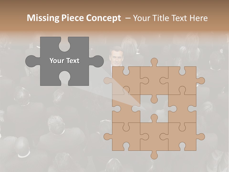 A Man In A Suit Standing In Front Of A Crowd Of People PowerPoint Template