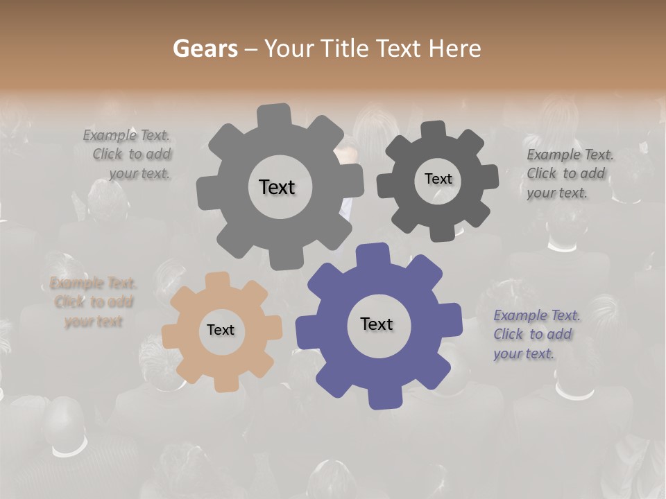 A Man In A Suit Standing In Front Of A Crowd Of People PowerPoint Template