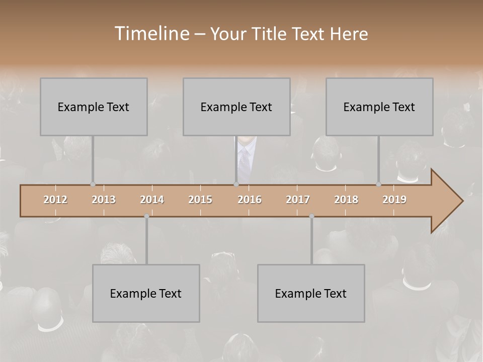 A Man In A Suit Standing In Front Of A Crowd Of People PowerPoint Template