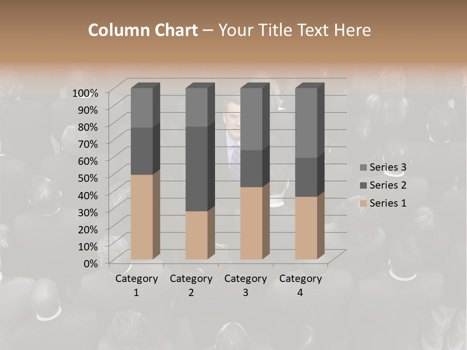A Man In A Suit Standing In Front Of A Crowd Of People PowerPoint Template