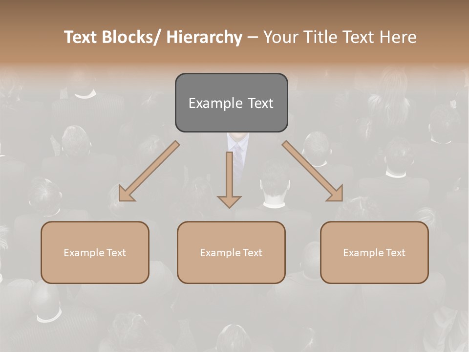 A Man In A Suit Standing In Front Of A Crowd Of People PowerPoint Template