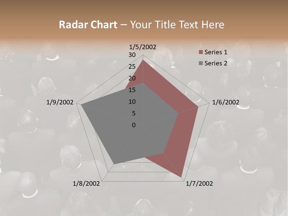 A Man In A Suit Standing In Front Of A Crowd Of People PowerPoint Template