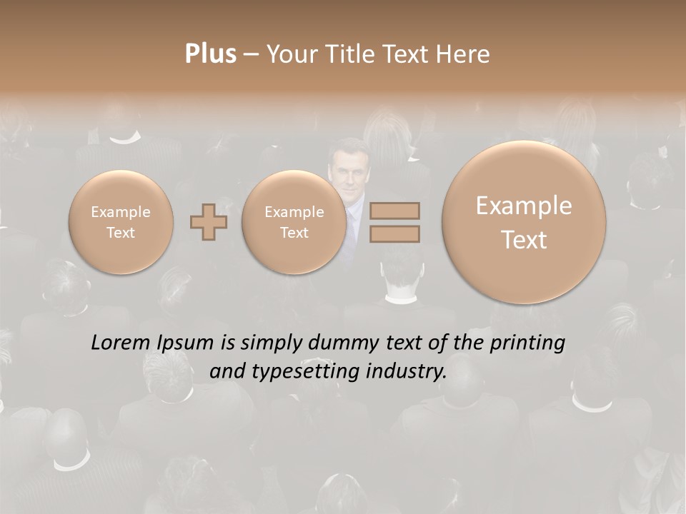 A Man In A Suit Standing In Front Of A Crowd Of People PowerPoint Template