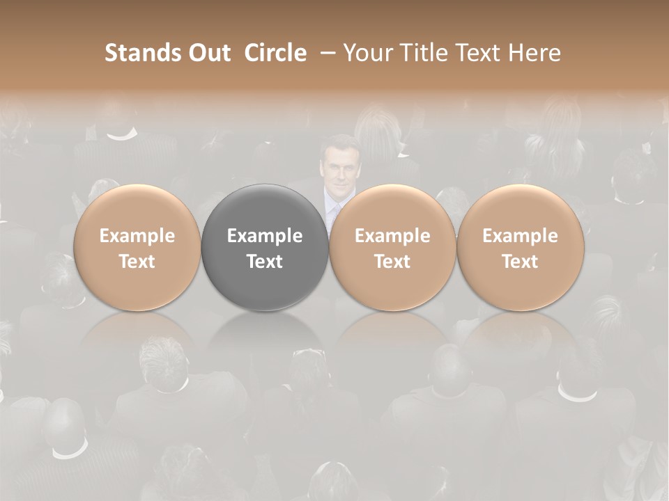 A Man In A Suit Standing In Front Of A Crowd Of People PowerPoint Template