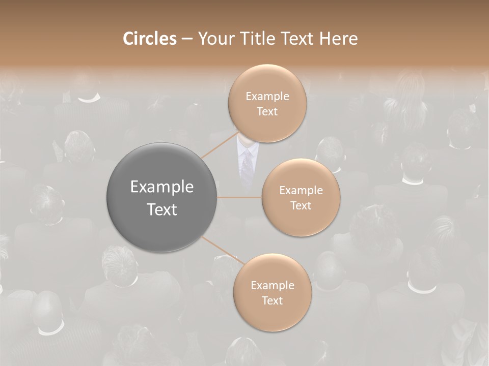 A Man In A Suit Standing In Front Of A Crowd Of People PowerPoint Template