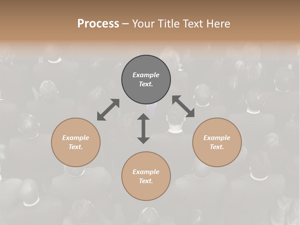 A Man In A Suit Standing In Front Of A Crowd Of People PowerPoint Template