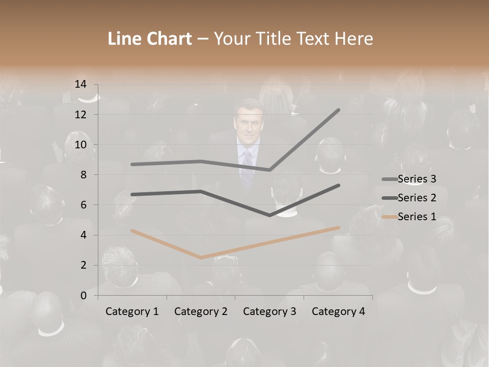 A Man In A Suit Standing In Front Of A Crowd Of People PowerPoint Template