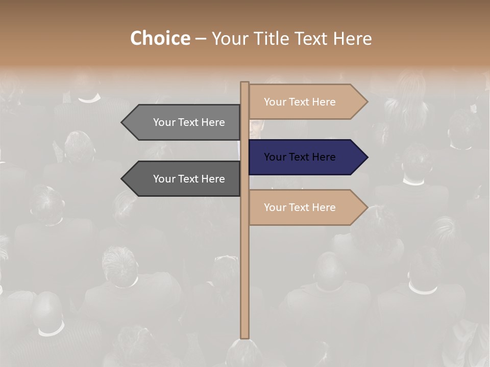 A Man In A Suit Standing In Front Of A Crowd Of People PowerPoint Template