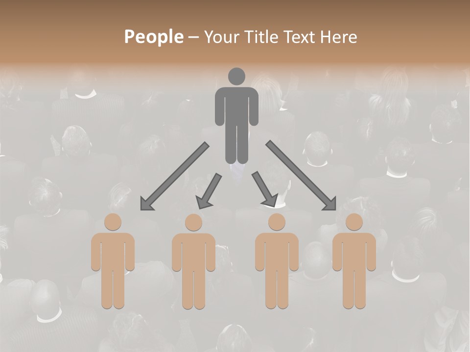 A Man In A Suit Standing In Front Of A Crowd Of People PowerPoint Template