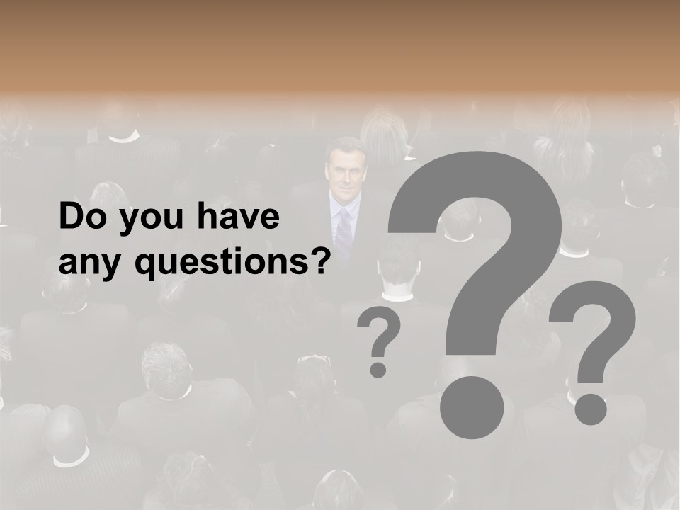 A Man In A Suit Standing In Front Of A Crowd Of People PowerPoint Template