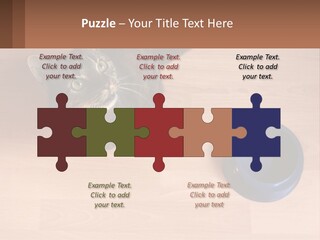 A Cat Sitting Next To A Blue Bowl On A Wooden Floor PowerPoint Template